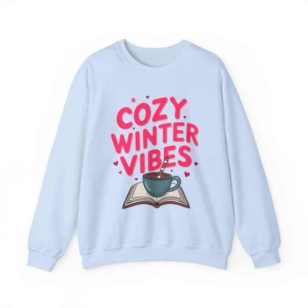 Cozy Winter Vibes with Cocoa and Books Mindful Relax Lovers Design Unisex Heavy Blend™ Crewneck Sweatshirt - Image 4