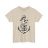 Mermaid and Anchor Deep Love Tattoo Design – Old School Marine Sailor Legends Art Unisex Heavy Cotton Tee - Image 9