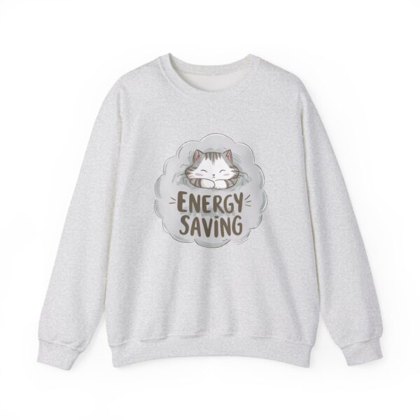 Energy Saving Cute Sleeping Kitten on a Fluffy Cloud Cat Lovers Design Unisex Heavy Blend™ Crewneck Sweatshirt