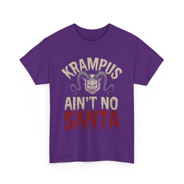 Krampus ain't no Santa Claus - Horror Christmas Halloween Nordic traditional Creepy Letter Art Design Unisex Heavy Cotton Tee - Image 5