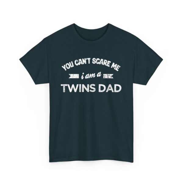 Bold Distressed 'Twins Dad' Empowerment Letter Art Design for Dads Unisex Heavy Cotton Tee - Image 6