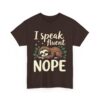 I Speak Fluent Nope Funny Sloth Lazy Humor Napping Design Unisex Heavy Cotton Tee - Image 3