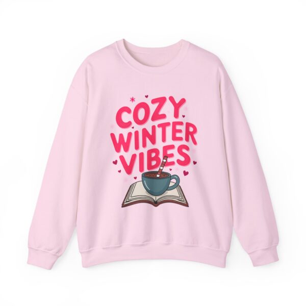 Cozy Winter Vibes with Cocoa and Books Mindful Relax Lovers Design Unisex Heavy Blend™ Crewneck Sweatshirt - Image 5