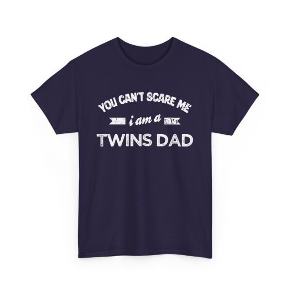 Bold Distressed 'Twins Dad' Empowerment Letter Art Design for Dads Unisex Heavy Cotton Tee - Image 7