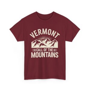 Vermont Call of the Mountains Retro Vintage Distressed Sunset Art Design Unisex Heavy Cotton Tee