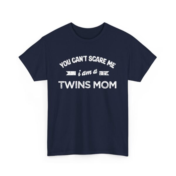 Bold Distressed 'Twins Mom' Empowerment Letter Art Design for Moms Unisex Heavy Cotton Tee - Image 2