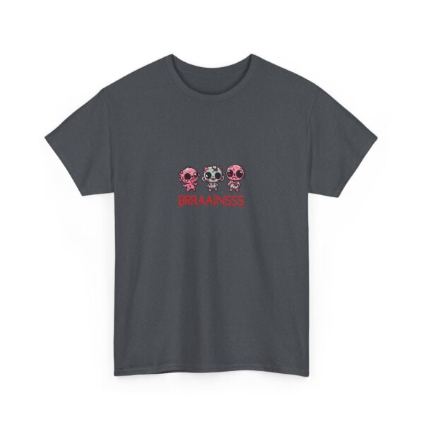 Funny Cute Kawaii Zombie Horde Brains Horror Design Unisex Heavy Cotton Tee - Image 4