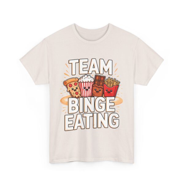 Team Binge Eating Funny Kawaii Comfort Food Mental Health Awareness Design Unisex Heavy Cotton Tee - Image 4
