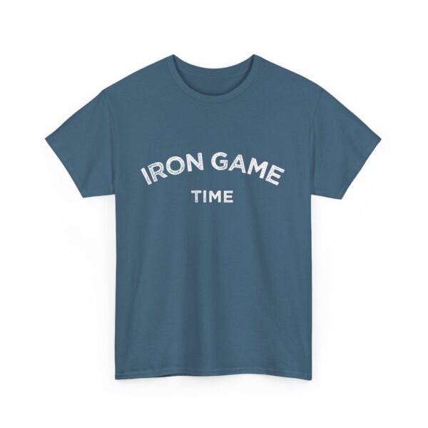 Iron Game Time Motivational Distressed Powerlifting Bodybuilding Letter Art Design Unisex Heavy Cotton Tee - Image 10