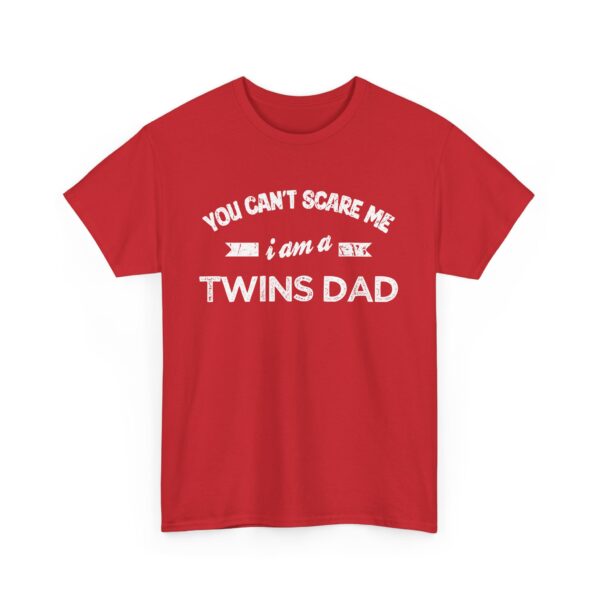 Bold Distressed 'Twins Dad' Empowerment Letter Art Design for Dads Unisex Heavy Cotton Tee - Image 9