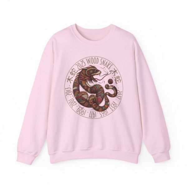 Year of The Snake 2025 Wood Snake Stylized Chinese Traditional Zodiac Astrologic Sign 蛇年 木蛇 Design Unisex Heavy Blend™ Crewneck Sweatshirt - Image 5