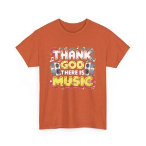 Thank God There Is Music Letter Art Loudspeakers Rave Concert Festival Disco Lovers Design Unisex Heavy Cotton Tee
