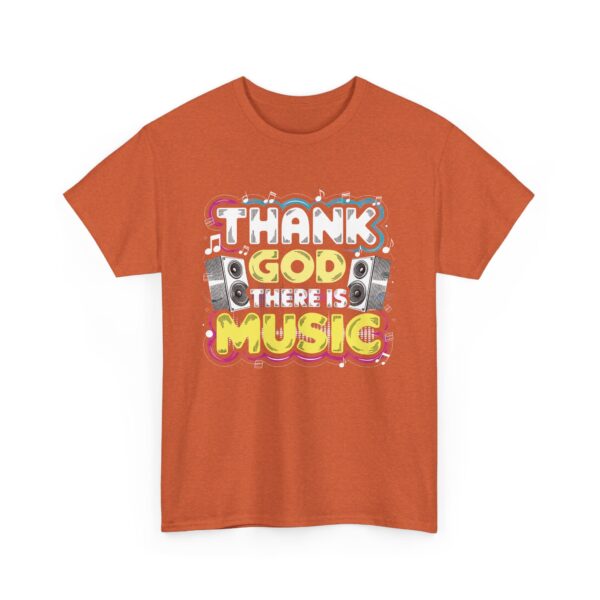 Thank God There Is Music Letter Art Loudspeakers Rave Concert Festival Disco Lovers Design Unisex Heavy Cotton Tee