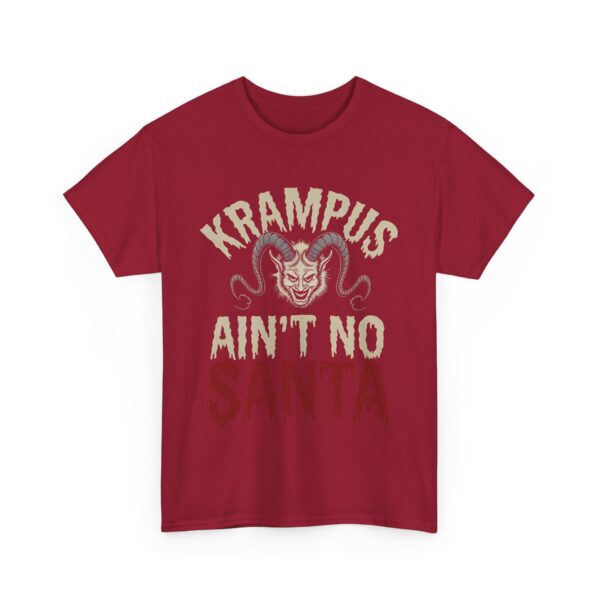 Krampus ain't no Santa Claus - Horror Christmas Halloween Nordic traditional Creepy Letter Art Design Unisex Heavy Cotton Tee - Image 6