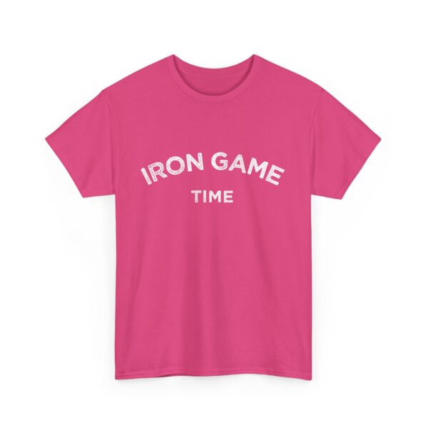 Iron Game Time Motivational Distressed Powerlifting Bodybuilding Letter Art Design Unisex Heavy Cotton Tee - Image 7