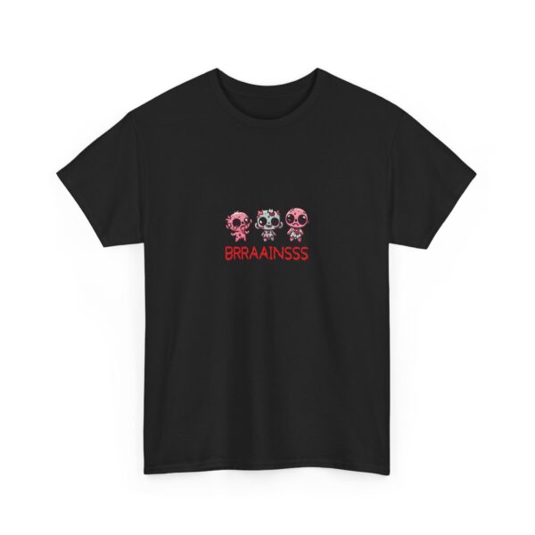 Funny Cute Kawaii Zombie Horde Brains Horror Design Unisex Heavy Cotton Tee - Image 2