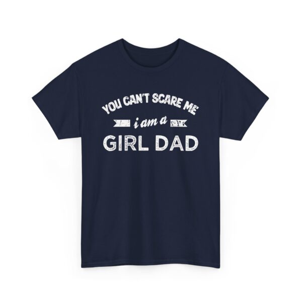 Bold Distressed 'Girl Dad' Empowerment Letter Art Design for Dads Unisex Heavy Cotton Tee - Image 2