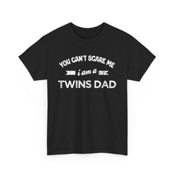 Bold Distressed 'Twins Dad' Empowerment Letter Art Design for Dads Unisex Heavy Cotton Tee