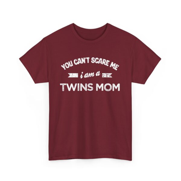 Bold Distressed 'Twins Mom' Empowerment Letter Art Design for Moms Unisex Heavy Cotton Tee - Image 4