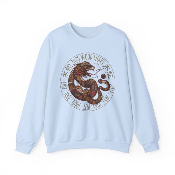 Year of The Snake 2025 Wood Snake Stylized Chinese Traditional Zodiac Astrologic Sign 蛇年 木蛇 Design Unisex Heavy Blend™ Crewneck Sweatshirt - Image 4