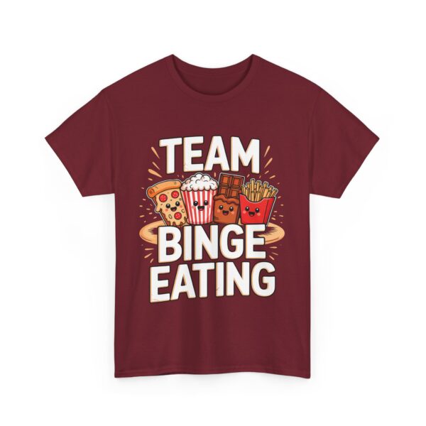 Team Binge Eating Funny Kawaii Comfort Food Mental Health Awareness Design Unisex Heavy Cotton Tee - Image 2