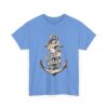Mermaid and Anchor Deep Love Tattoo Design – Old School Marine Sailor Legends Art Unisex Heavy Cotton Tee - Image 2