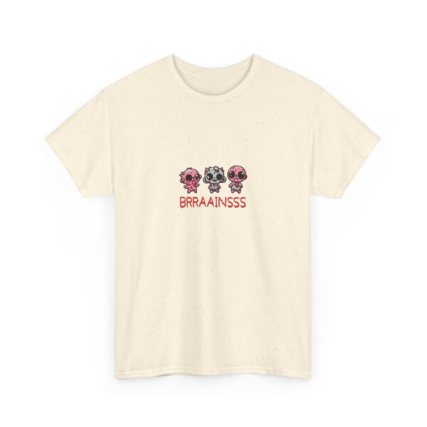 Funny Cute Kawaii Zombie Horde Brains Horror Design Unisex Heavy Cotton Tee - Image 3