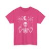 Puppet Skeleton under a fool Halloween starry Night Sickle Moon Gothic Naive Design Unisex Heavy Cotton Tee - Image 5