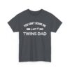Bold Distressed 'Twins Dad' Empowerment Letter Art Design for Dads Unisex Heavy Cotton Tee - Image 4