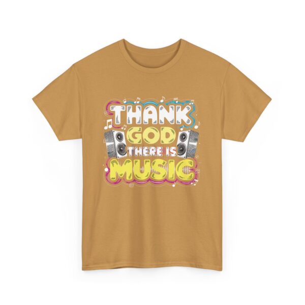 Thank God There Is Music Letter Art Loudspeakers Rave Concert Festival Disco Lovers Design Unisex Heavy Cotton Tee - Image 5