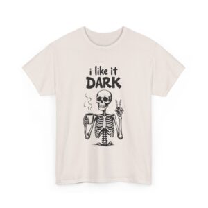 Skeleton Coffee Lover I like it Dark Humor Design Unisex Heavy Cotton Tee