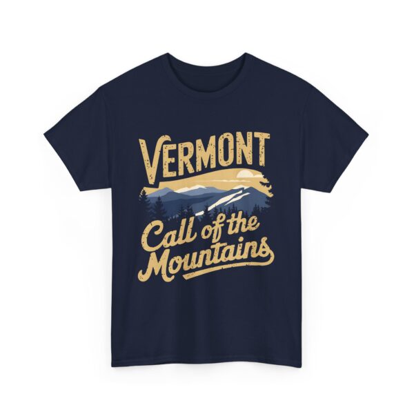 Vermont Call of the Mountains Retro Vintage Distressed Sunset Art Design Unisex Heavy Cotton Tee - Image 6