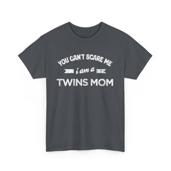 Bold Distressed 'Twins Mom' Empowerment Letter Art Design for Moms Unisex Heavy Cotton Tee - Image 3