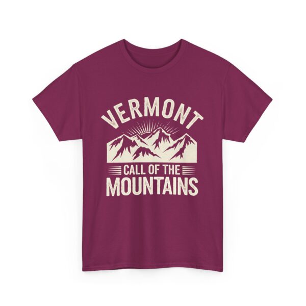 Vermont Call of the Mountains Retro Vintage Distressed Sunset Art Design Unisex Heavy Cotton Tee - Image 5
