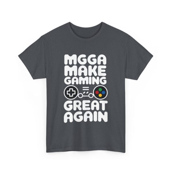 M.G.G.A. Make Gaming Great Again funny gamer letter art with game controller Design Unisex Heavy Cotton Tee - Image 3