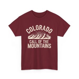 Colorado Call of the Mountains Retro Vintage Distressed Sunset Art Design Unisex Heavy Cotton Tee