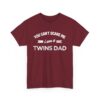 Bold Distressed 'Twins Dad' Empowerment Letter Art Design for Dads Unisex Heavy Cotton Tee - Image 5