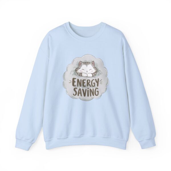 Energy Saving Cute Sleeping Kitten on a Fluffy Cloud Cat Lovers Design Unisex Heavy Blend™ Crewneck Sweatshirt - Image 5