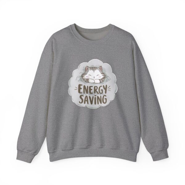 Energy Saving Cute Sleeping Kitten on a Fluffy Cloud Cat Lovers Design Unisex Heavy Blend™ Crewneck Sweatshirt - Image 6