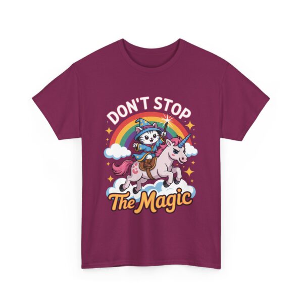 Don’t Stop the Magic Kawaii Kitten Mage Unicorn Rainbow Fantasy Design Unisex Heavy Cotton Tee - Image 8