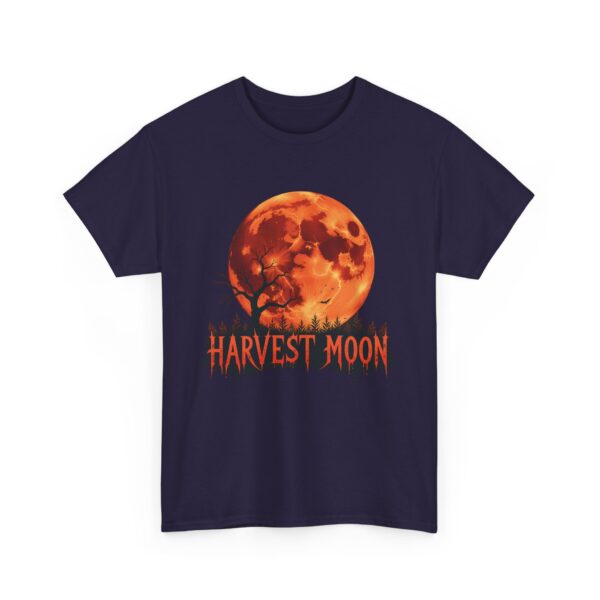 Harvest Moon Horror Halloween Full Moon Creepy Spooky Goth Design Unisex Heavy Cotton Tee - Image 2