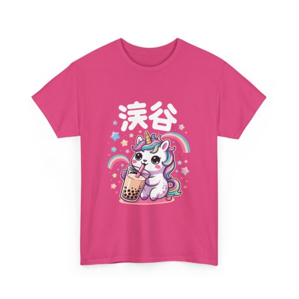 Kawaii Unicorn Drinking Boba Tea Cute Rainbow Bubble Tea Fantasy Design Unisex Heavy Cotton Tee - Image 8