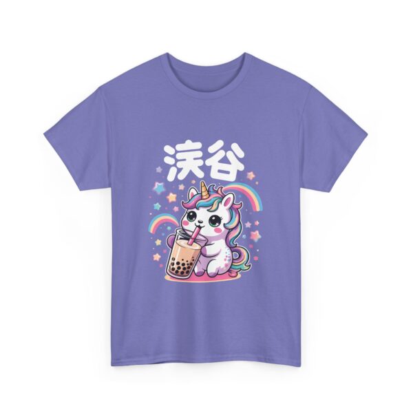 Kawaii Unicorn Drinking Boba Tea Cute Rainbow Bubble Tea Fantasy Design Unisex Heavy Cotton Tee - Image 7