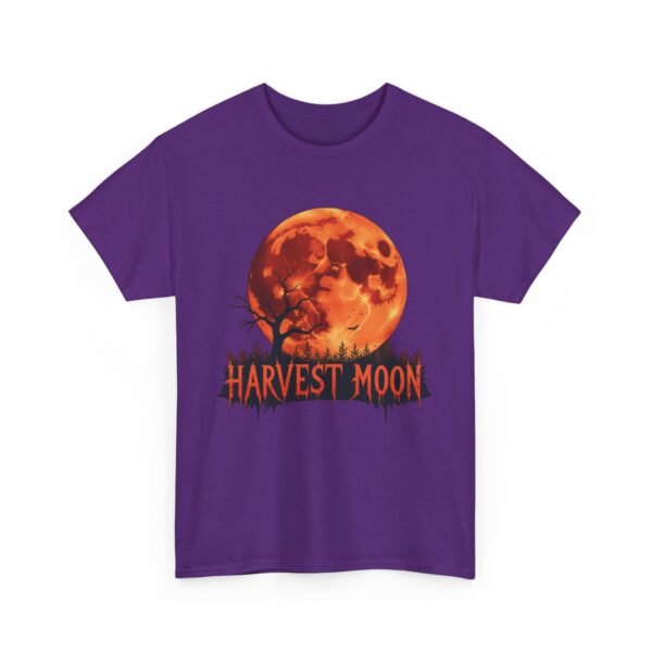 Harvest Moon Horror Halloween Full Moon Creepy Spooky Goth Design Unisex Heavy Cotton Tee - Image 5