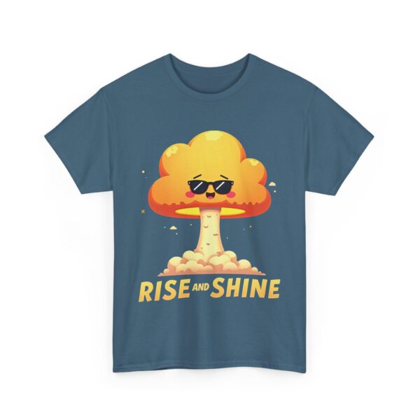 Rise and Shine Funny Kawaii Nuclear Explosion Cartoon Absurd Humor Design Unisex Heavy Cotton Tee - Image 3