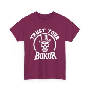 Trust Your Bokor Skeleton Voodoo Humor Halloween Mardi Gras Día de Muertos Unisex Heavy Cotton Tee