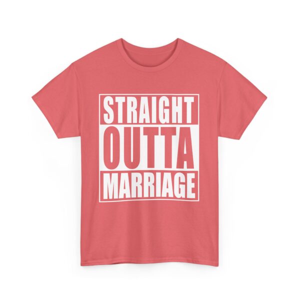 Straight Outta Marriage Funny Divorce Humor Bold Letter Art Design Unisex Heavy Cotton Tee - Image 5