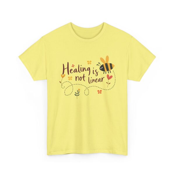 Healing Is Not Linear Bumblebee Mental Health Growth Self Care Aesthetic Nature Unisex Heavy Cotton Tee - Image 6