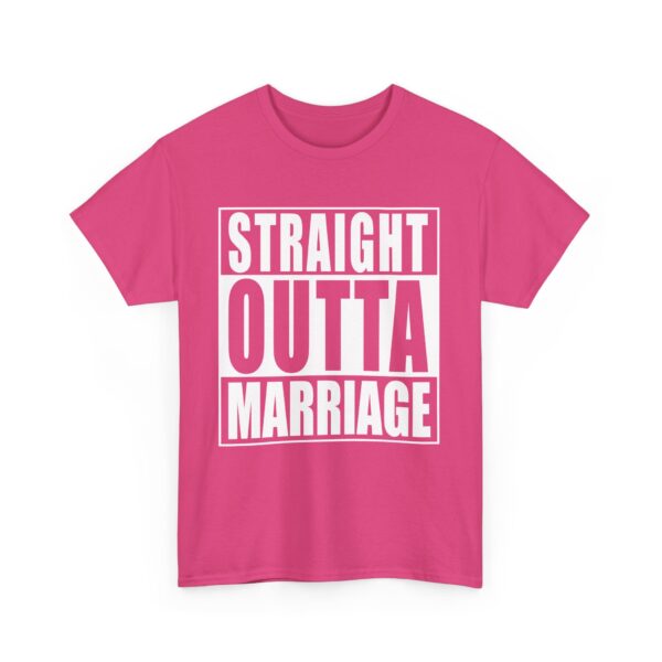 Straight Outta Marriage Funny Divorce Humor Bold Letter Art Design Unisex Heavy Cotton Tee - Image 8