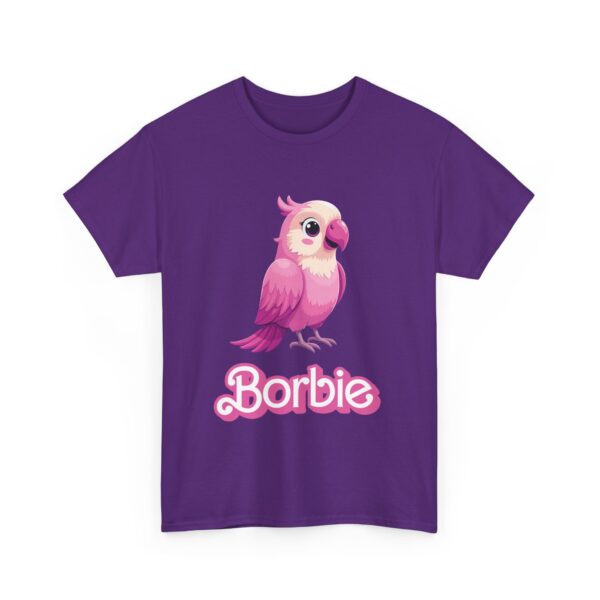 Borbie Parrot Meme Bird Design Cute Pink Borb Cartoon Parody Unisex Heavy Cotton Tee - Image 6